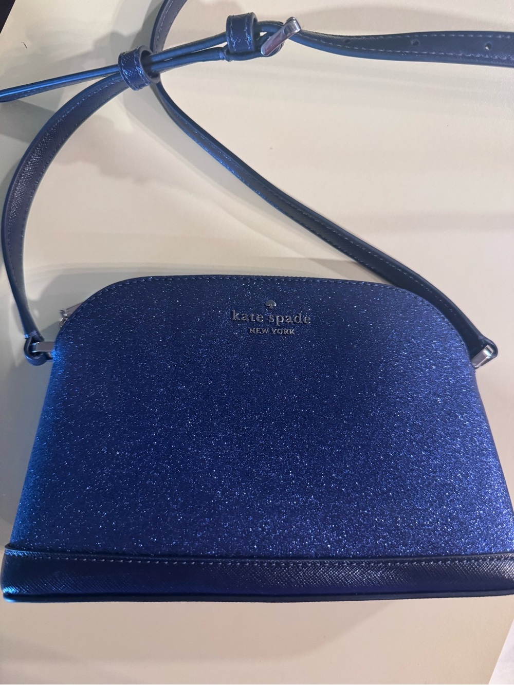 kate spade Blue Glitter Dome Crossbody Bag